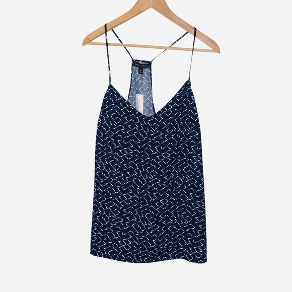 Banana Republic Women’s Navy Blue & White Top Spaghetti Straps Racer Back XL - Picture 1 of 7